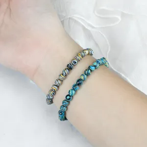 Bracelet élastique de perles à rayures colorées bijou de mode empilable pour femmes