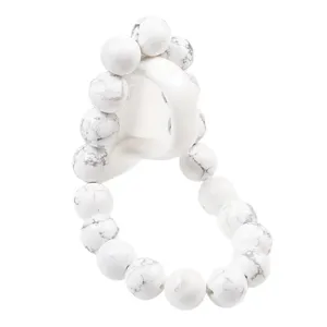 Bracelet élastique en perles de pierre turquoise blanche bijou de mode naturel