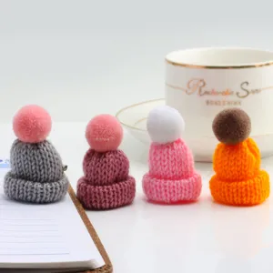 Miniature knitted beanie hat brooch clip cute sweater bag pendant apparel accessories