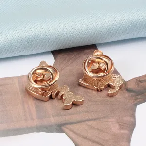 Rose gold alloy cat and fish bone enamel lapel pins, secure butterfly clutch backs, cute accessories.