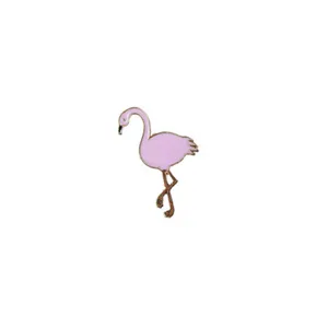Cute pink flamingo enamel pin alloy brooch badge sweet fashion accessory for clothes decor