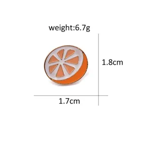 Orange slice enamel pin brooch, creative alloy drip oil badge accessory for women and girls.