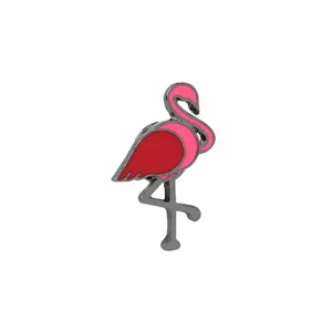 Exquisite flamingo enamel brooch pin, stylish alloy lapel badge for clothes and hats.