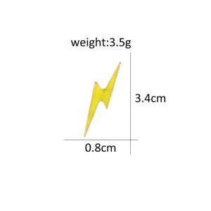 Yellow Lightning Enamel Lapel Pin Alloy Cute Brooch Badge Fashion Accessory 3.4cm