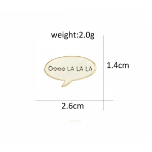Cute speech bubble enamel pin, alloy creative cartoon brooch badge for clothes bags decor