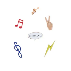 Creative Cartoon Enamel Brooch Pin Scissor Hand Note Lightning Arrow Alloy Badge Fun Colorful Jewelry Accessories For Clothes Bag