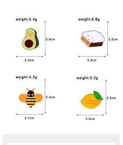 Cute cartoon enamel pins set, alloy lapel pin badges for clothes, bags, and backpacks.