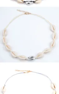 Detailansicht der hawaiianischen Naturmuschel Choker Kette mit tollem silbernen Muschelakzent.