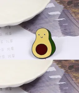 Cute cartoon avocado enamel pin alloy brooch for shirt backpack decorative fashion jewelry item