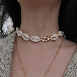 Böhmische Muschel Kette Choker Sommer Strand Handgemachte Kauri Muscheln Schmuck Kette Damen