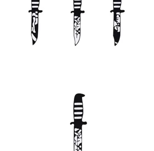 Punk style alloy knife brooch black enamel badge fashion clothing bag pendant accessory detail