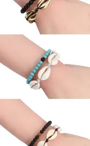Handgemachte Kauri-Muschel Perlen Armband set bohemischer Strand Handgelenk Schmuck
