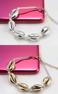 Handgemachte gewebte Muschel Armband mit Karabinerverschluss und Verlängerungskette für Frauen Strand