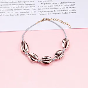 Hawaiianischer Stil metallische Muschel geflochtenes Armband mit Verlängerungskette Sommer