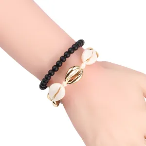 Set di bracciali con perline di conchiglie boho per donna gioielli da spiaggia estivi