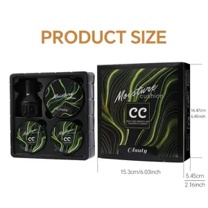 Mushroom head air cushion CC cream set with concealer and mirror for flawless makeup.
