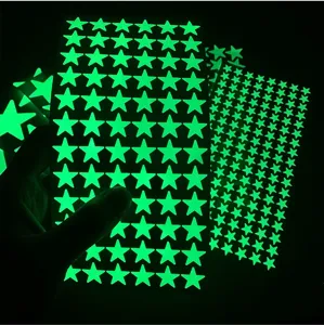Glow in the dark star wall stickers fluorescent luminous stickers for kids room decor detail view