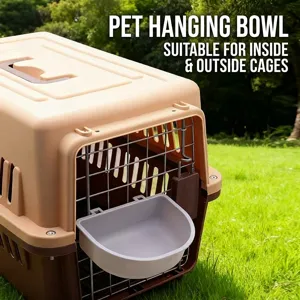 Hanging Pet Bowl For Cages And Carriers Anti-Overturn PP Plastic Food Water Feeder For Cats Dogs Crate Accessory