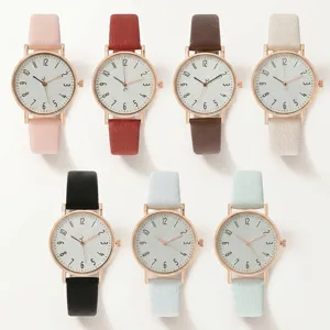 Orologio al Quarzo da Donna Minimalista Scala Digitale Fresca Cinturino in Pelle PU Orologio Casual Studente Regalo