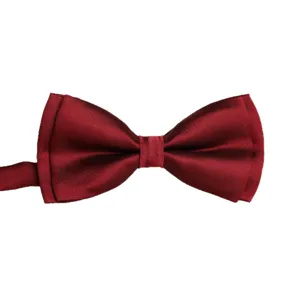 Burgundy double layer bow tie for men women wedding formal suit tuxedo neckwear accessory elegant