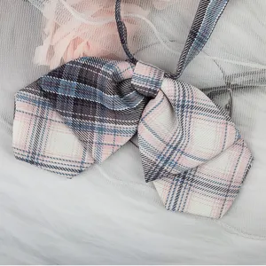 Japanischer Stil JK Uniform Karomuster Fliege für Damen, stilvolles Matrosenkragen Zubehör.
