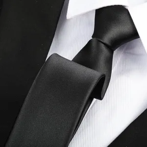 Black silk tie close-up detail for men business formal suit wedding professional wear daily use
