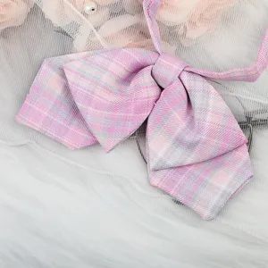 Japanischer JK karierter Schleifenbinder vorgebundener Matrosenuniform Band Kragenblume Damen