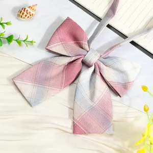 JK Japanese plaid bowtie ribbon collar accessory for sailor uniform blouse, cute preppy style.