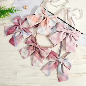 JK Japanese Style Plaid Bow Tie College Sailor Suit Shirt Accessories Women Fashion Ribbon Bowtie Decorative Neckwear
