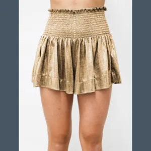 Women's Casual High Waist Elastic Waist Shimmer Shorts Shiny Metallic Party Club Hot Pants Summer Beach Bottoms