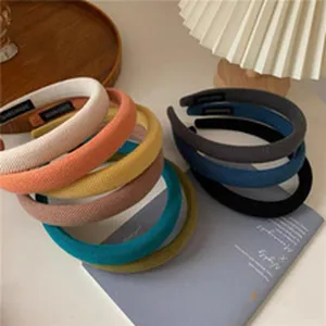 Koreanische breite Stoff Haarreifen Set, bunte einfarbige Haarreif für Damen und Mädchen Alltag.