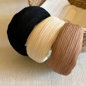 Koreanischer Stil breiter plissierter Stoff Haarreif Set, elegante Haaraccessoires für Damen.
