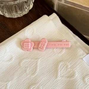 Pink floral acetate hair clip with cute capsule design, perfect sweet side clip for daily styling.