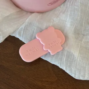 Pink bear hair clip for women, cute side hair barrette for bangs and daily styling, sweet accessory.