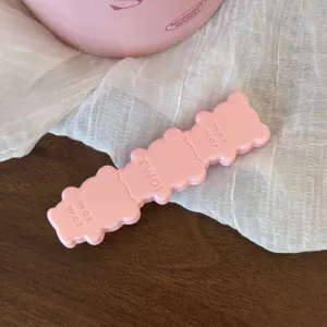 Pink segmented hair clip aesthetic cute sweet hair accessory stylish side hairpin