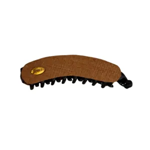 Large straw woven banana hair clip with gold metal buckle elegant hair accessory for women