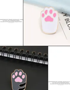 Cute cat paw enamel brooch alloy lapel pin badge cartoon harajuku fashion style accessories