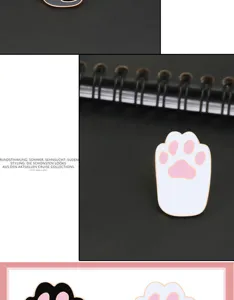 Cute cat paw enamel pin Japanese harajuku alloy cartoon brooch badge lapel pin detail