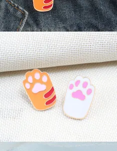 Cute cat paw enamel pin set harajuku style cartoon kitty brooch metal badge for clothes