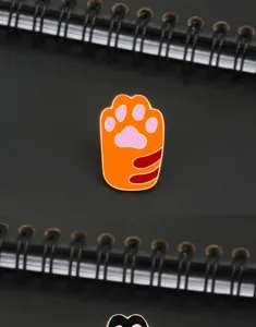 Cute cat paw enamel pin brooch cartoon alloy badge for clothes hats bags aesthetic accessories