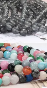 Perline di pietra preziosa faccettate braccialetto calcedonio colorato quarzo rosa cristallo