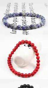 Colorful turquoise beaded bracelet set bohemian natural stone stretch jewelry for women.