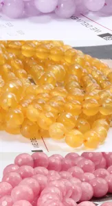Bracciali di perle di cristallo di gemma sfaccettata, gioielli in quarzo colorato.