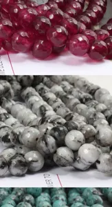 Perline di pietre preziose sfaccettate, perline di cristallo rotonde per gioielli fai da te.