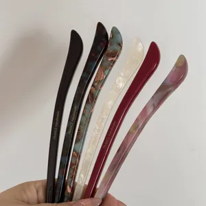 Minimalist Cellulose Acetate Hair Stick Elegant Solid Color Hairpin Geometric Hair Accessories For Women Daily Styling