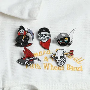 Halloween Cartoon Alloy Enamel Brooch Grim Reaper Skull Pirate Badge Creative Funny Jewelry Pin Gift For Party Dress Backpack Decor