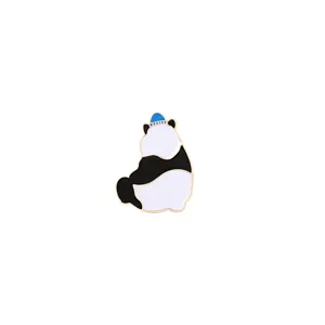 Lindo pin esmalte de panda bonito de aleación metálica para decoración de ropa y bolsos.