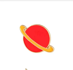 Cute planet enamel pin alloy brooch cartoon badge for kids fashion clothing accessories