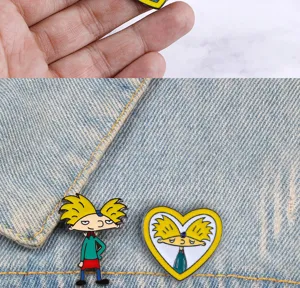 Cute cartoon character enamel pin aesthetic brooch badge for clothing bags accessories.
