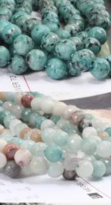 Bracciali con perline di pietre preziose sfaccettate turchese cristallo creazione di gioielli